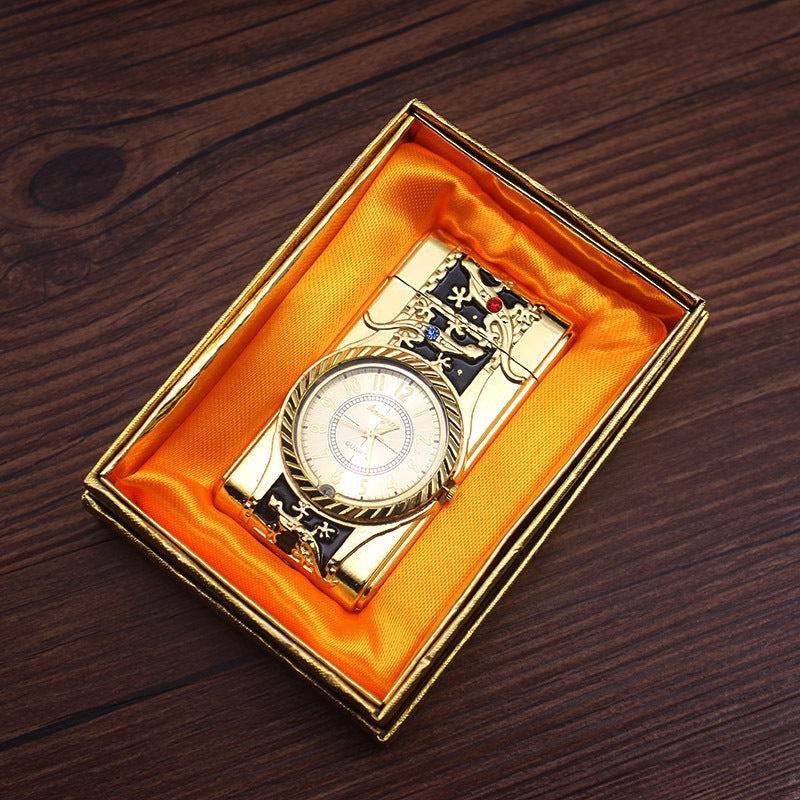 Briquet montre en métal créatif avec lumière LED