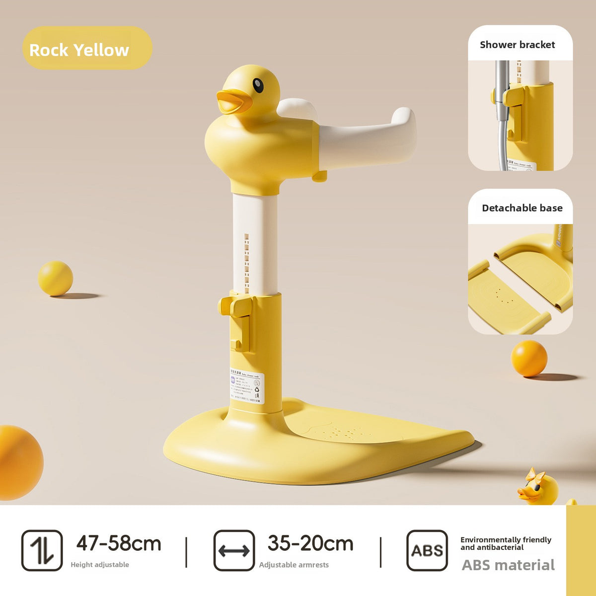 Étagère de bain pliable pour bébé avec base antidérapante