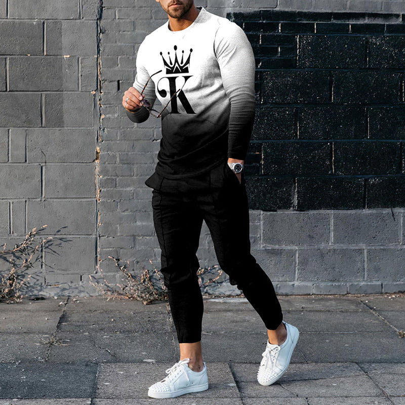 Ensemble pull et pantalon de survêtement décontracté pour homme, imprimé 3D