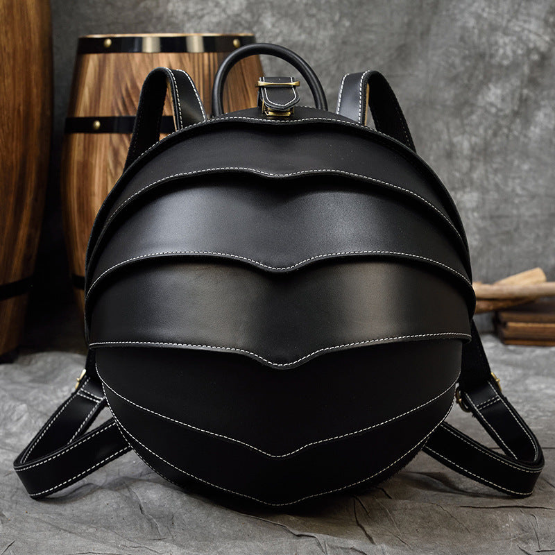 Sac à dos vintage en cuir véritable en forme de scarabée pour hommes et femmes