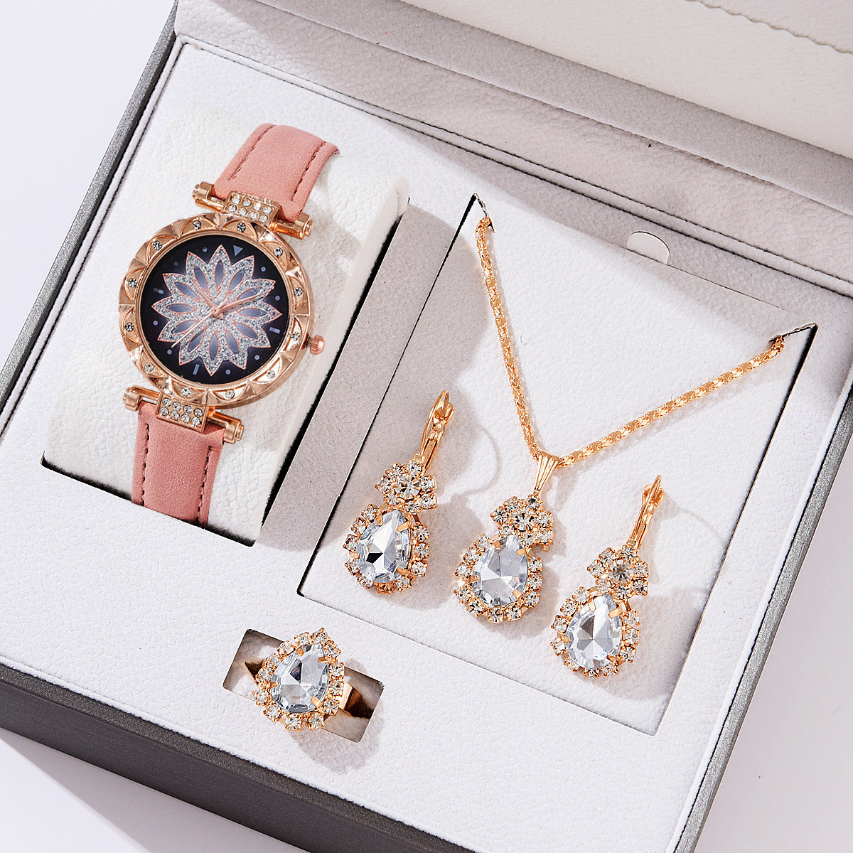 Montre pour femmes à la mode Ensemble Montre-bracelet décontractée à quartz