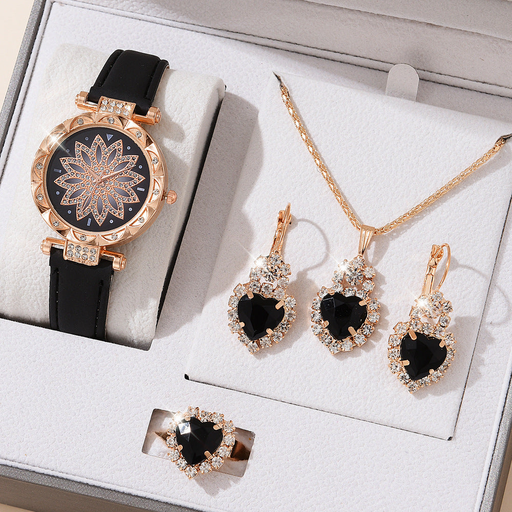 Montre pour femmes à la mode Ensemble Montre-bracelet décontractée à quartz