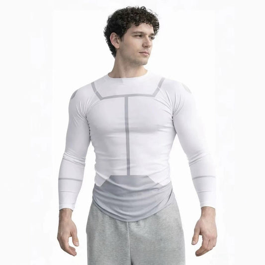 T-shirt à manches longues à séchage rapide avec imprimé géométrique