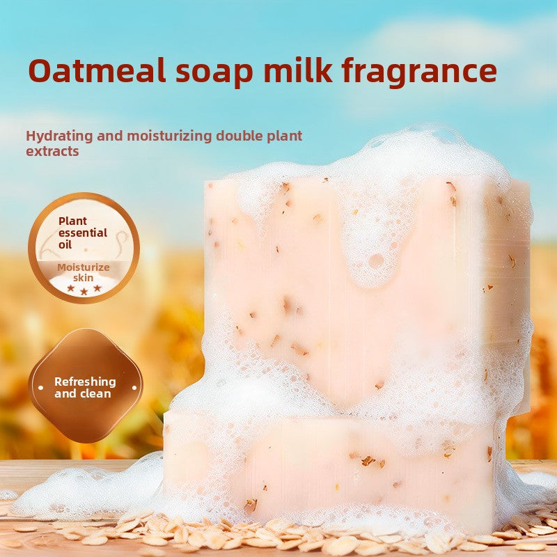 Savon nettoyant à l'avoine et à l'huile de coco avec granules exfoliants