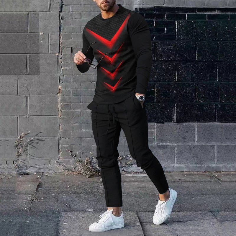 Ensemble pull et pantalon de survêtement décontracté pour homme, imprimé 3D