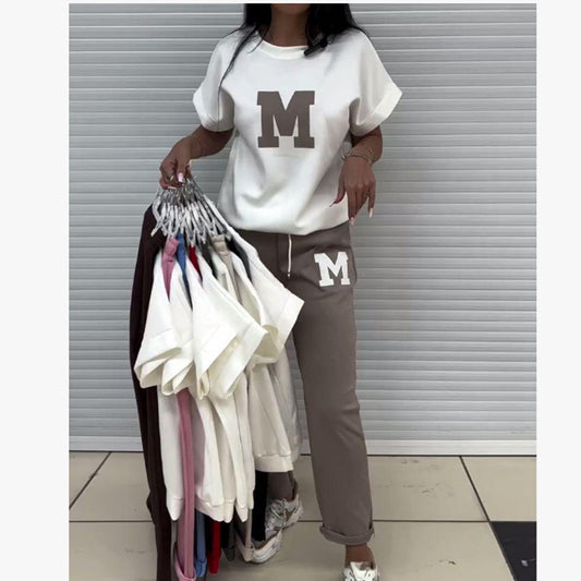Ensemble décontracté sweat-shirt imprimé et pantalon