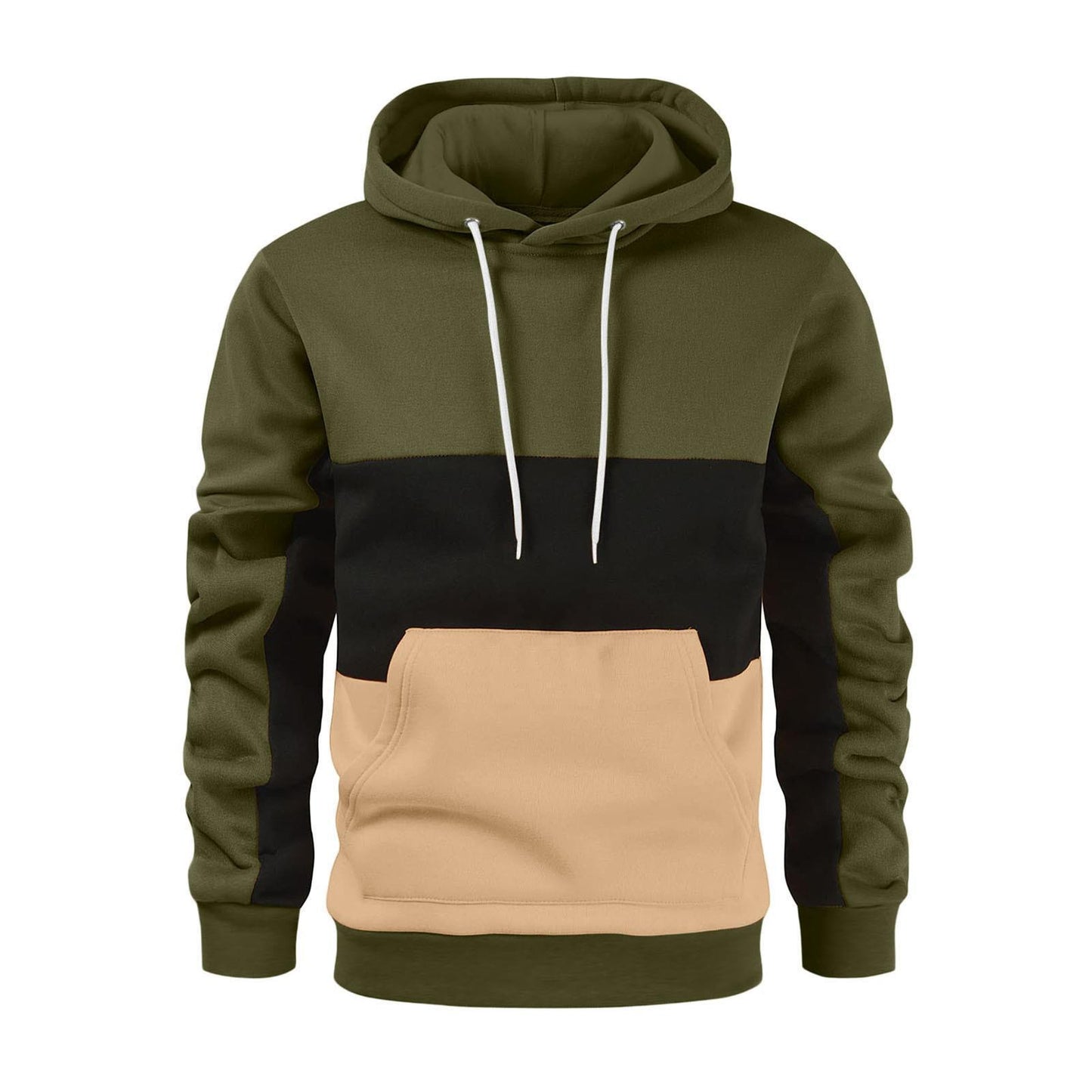 Sweat à capuche en polaire à blocs de couleur pour homme