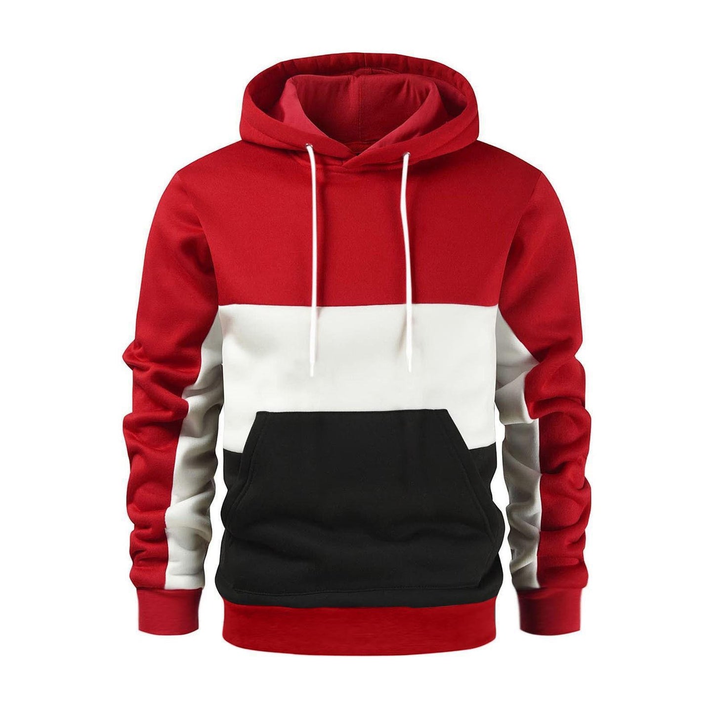 Sweat à capuche en polaire à blocs de couleur pour homme