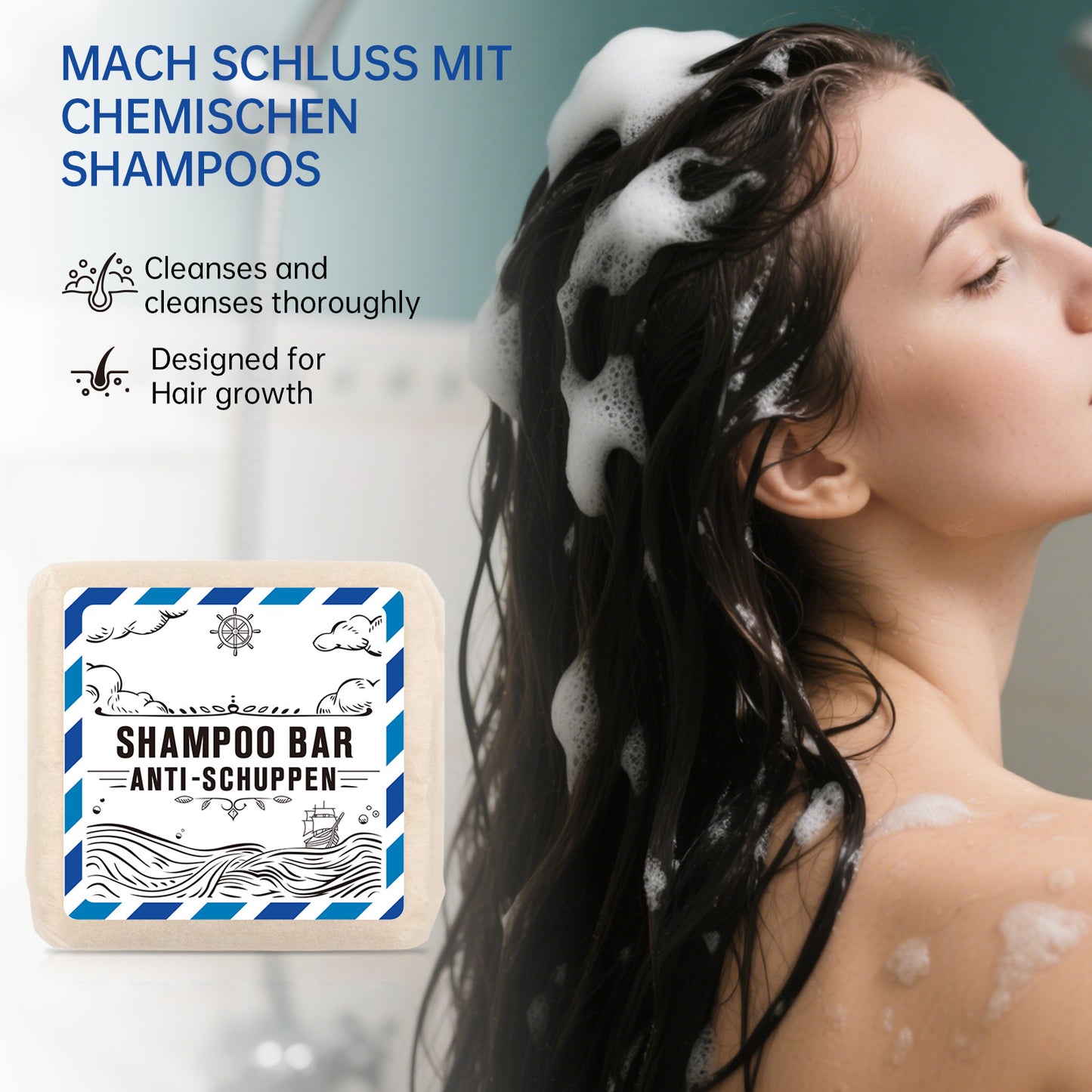 Shampooing-Savon Trois-en-Un pour un Nettoyage Profond et Nourrissant