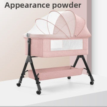 Adjustable Height Portable Baby Crib with Mosquito Net