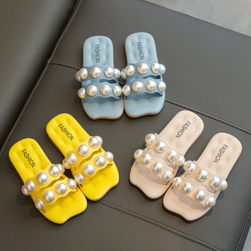 Sandales à glissière en perles pour filles