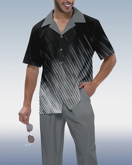 Costume décontracté pour hommes avec chemise et pantalon imprimés en 3D
