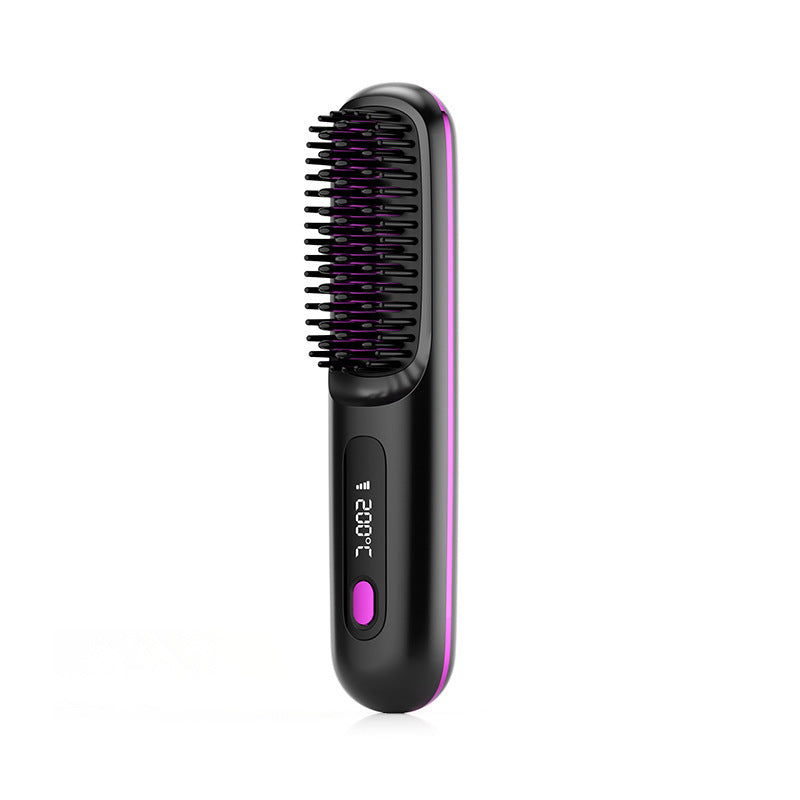Brosse à cheveux lissante multifonctionnelle portable à chargement sans fil