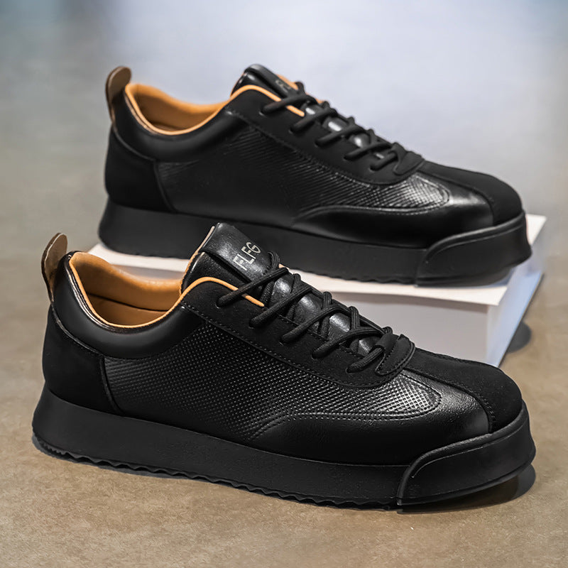 Chaussures de ville pour hommes à bout arrondi et tige basse