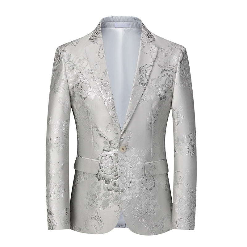 Veste de costume pour homme à imprimé floral coupe ajustée