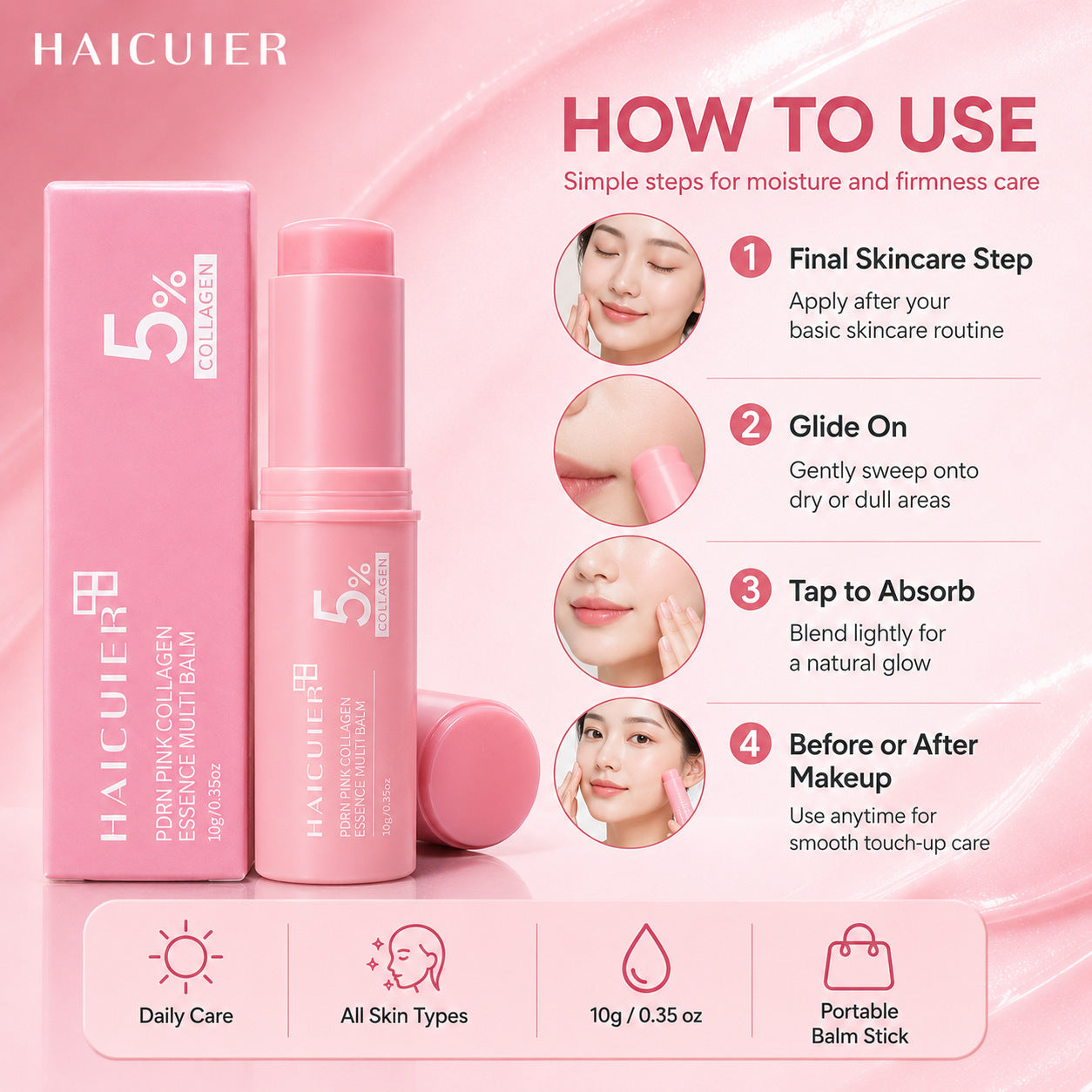 Baton de crème repulpante au collagène pour le visage