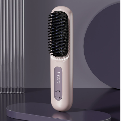 Peigne Lissant Rechargeable Sans Fil avec Écran LCD