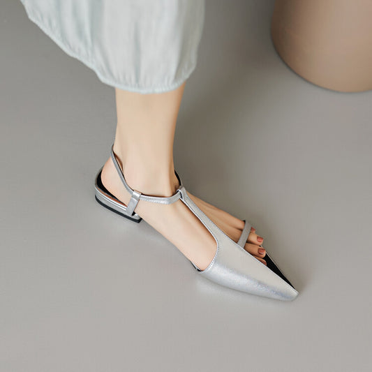 Chaussures :Sandales plates pointues pour femmes