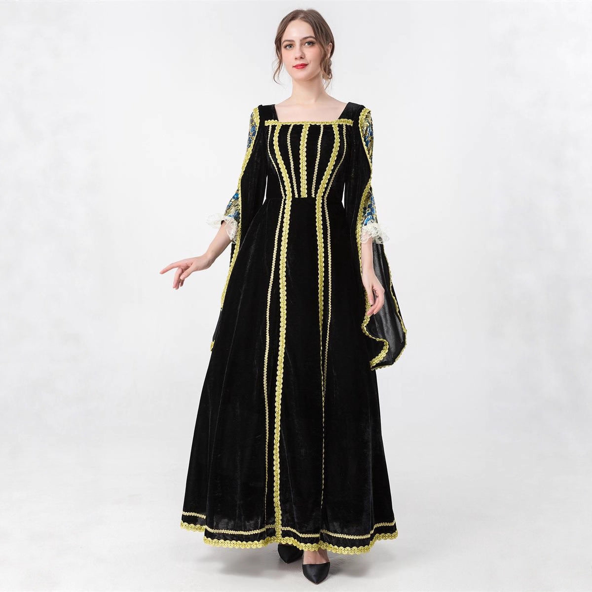 Robe de costume de sorcière gothique victorienne