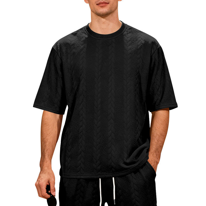 T-shirt en maille jacquard lourd