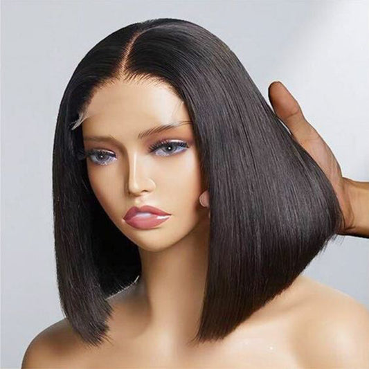 Perruque en cheveux humains raides comme des baguettes