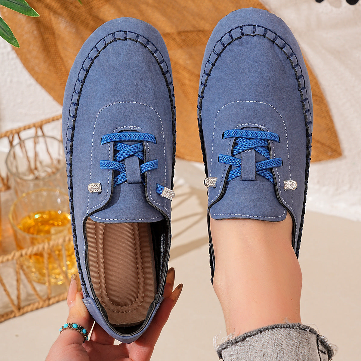 Chaussures :Ballerines rétro à lacets pour femmes