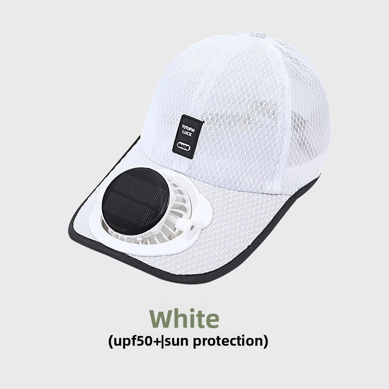 Casquette de baseball à ventilateur solaire avec maille respirante