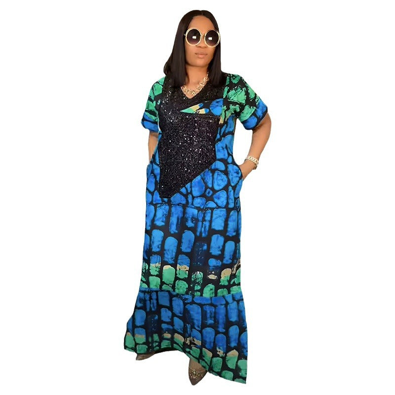 Habit :Robe en velours à sequins pour femme