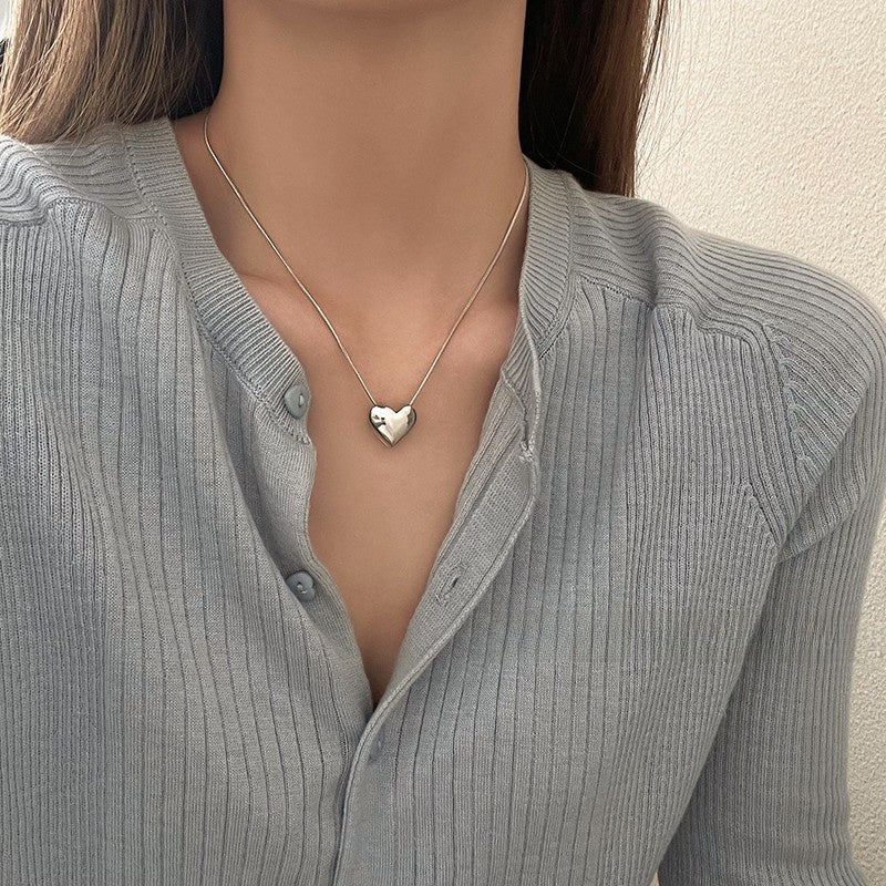 Collier cœur en argent sterling S925