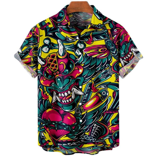 Chemise vintage pour homme à manches courtes