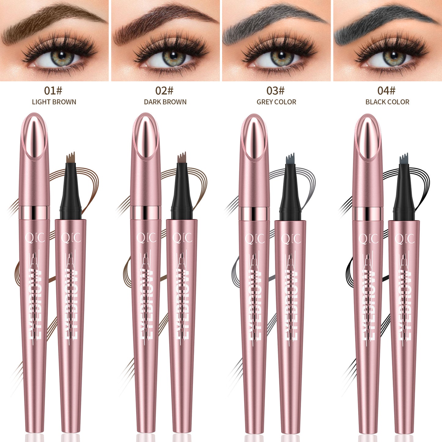 Stylo à sourcils liquide à quatre pointes