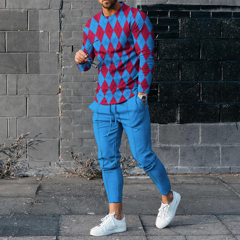Ensemble pull et pantalon de survêtement décontracté pour homme, imprimé 3D