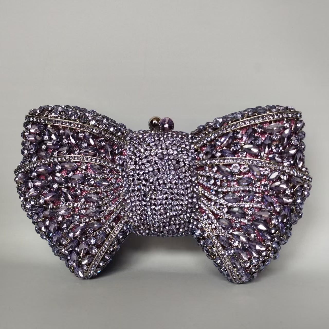 Sac de soirée à nœud en strass avec chaîne