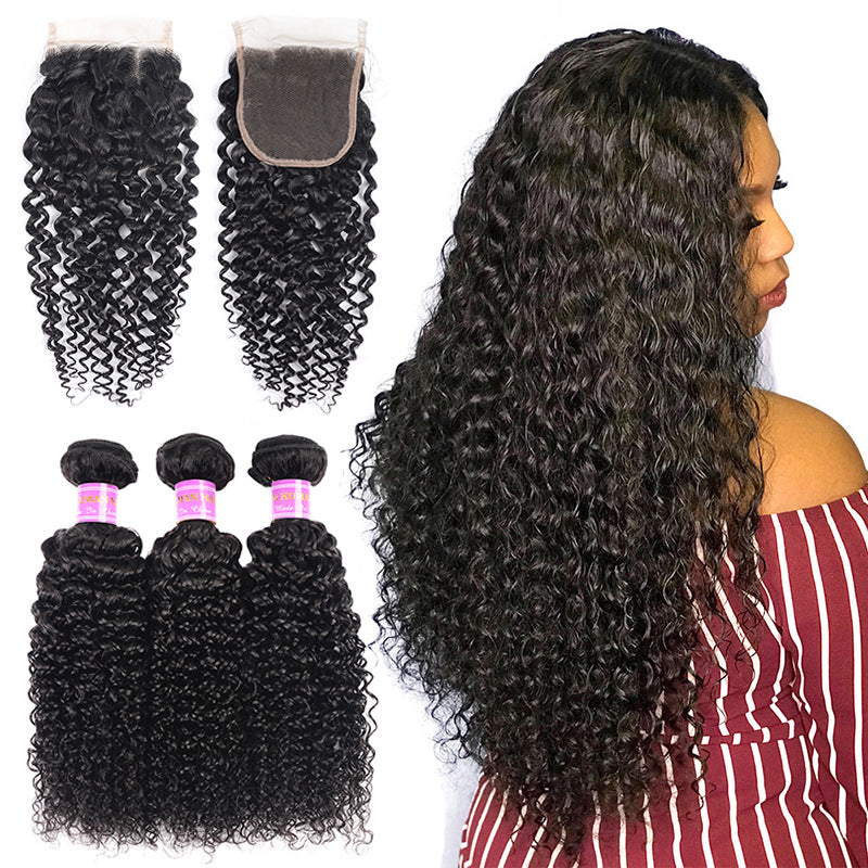 Perruque en cheveux humains boucl�s et cr�pus br�siliens