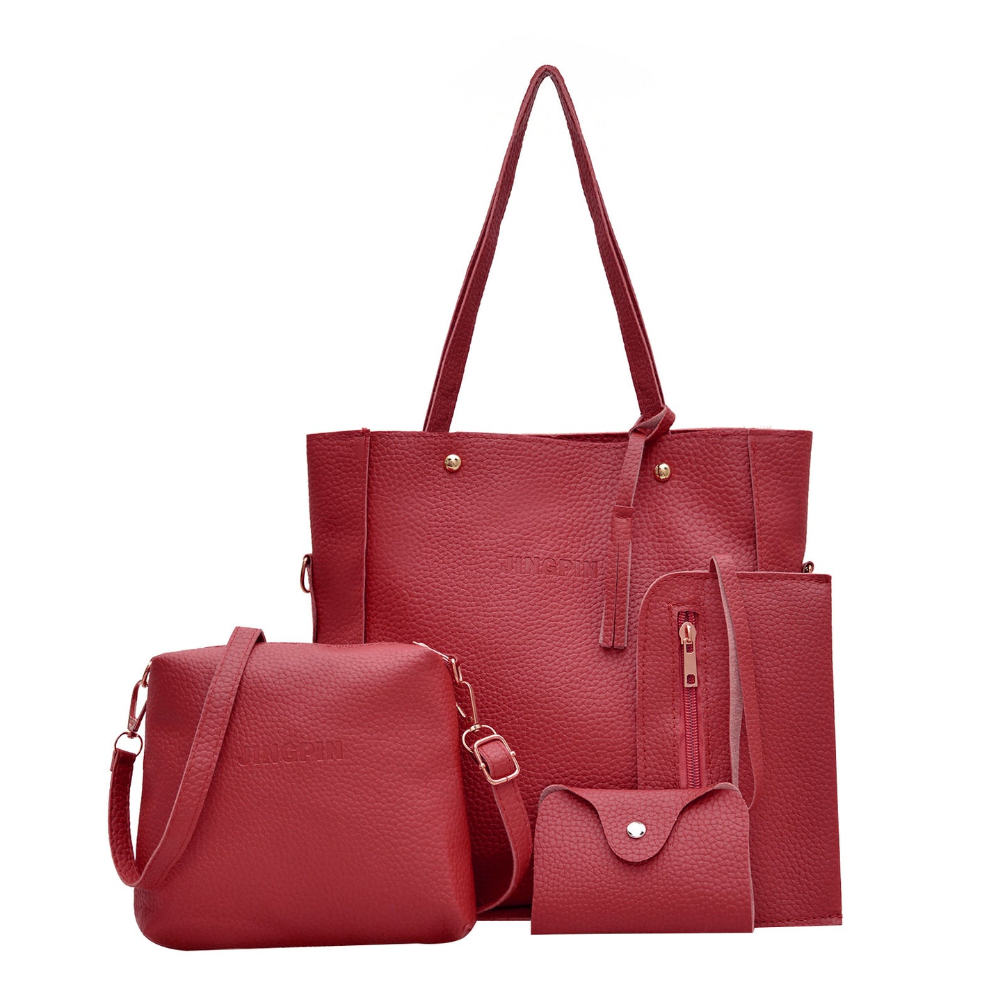 Ensemble de sacs à bandoulière pour femmes à motif litchi