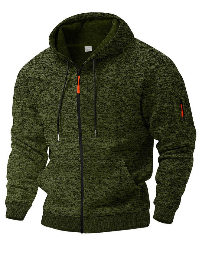 Sweat à capuche zippé en polaire cationique épaisse