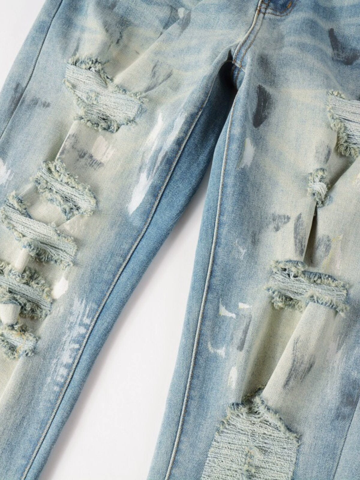 Jeans pour hommes slim fit délavés et usés