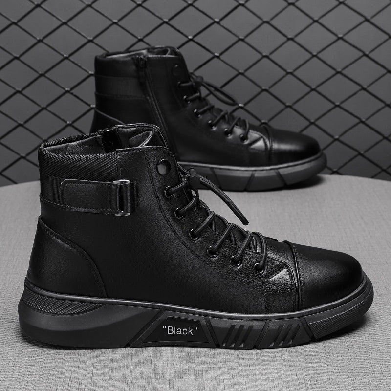 Bottes Martin pour hommes Bout rond Bottes décontractées