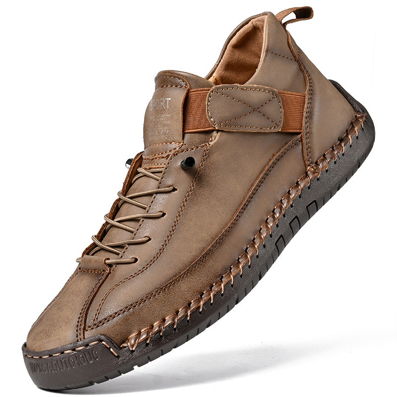 Bottes décontractées mi-hautes en cuir pour hommes