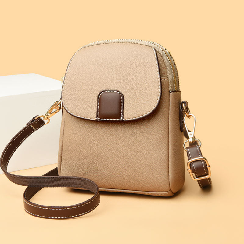 Sac bandoulière souple en cuir pour téléphone portable pour femme