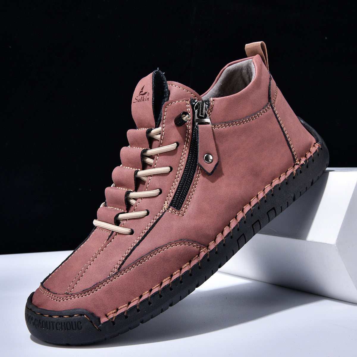 Bottes Martin décontractées à fermeture éclair latérale pour hommes et femmes