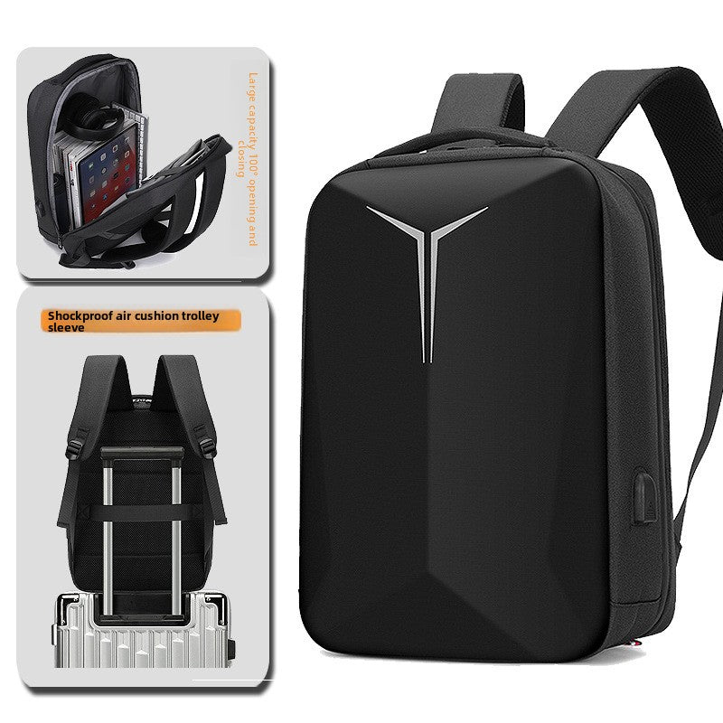 Sac à dos d’ordinateur portable à coque rigide avec bandes réfléchissantes