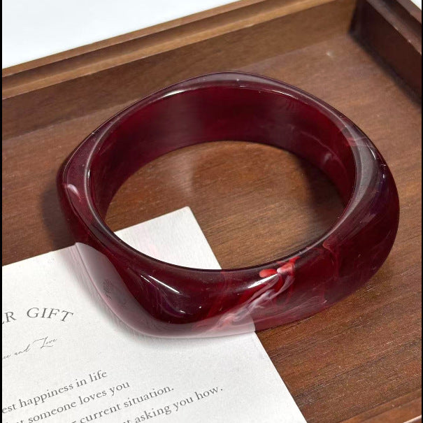 Bracelet géométrique irrégulier en résine pour femme