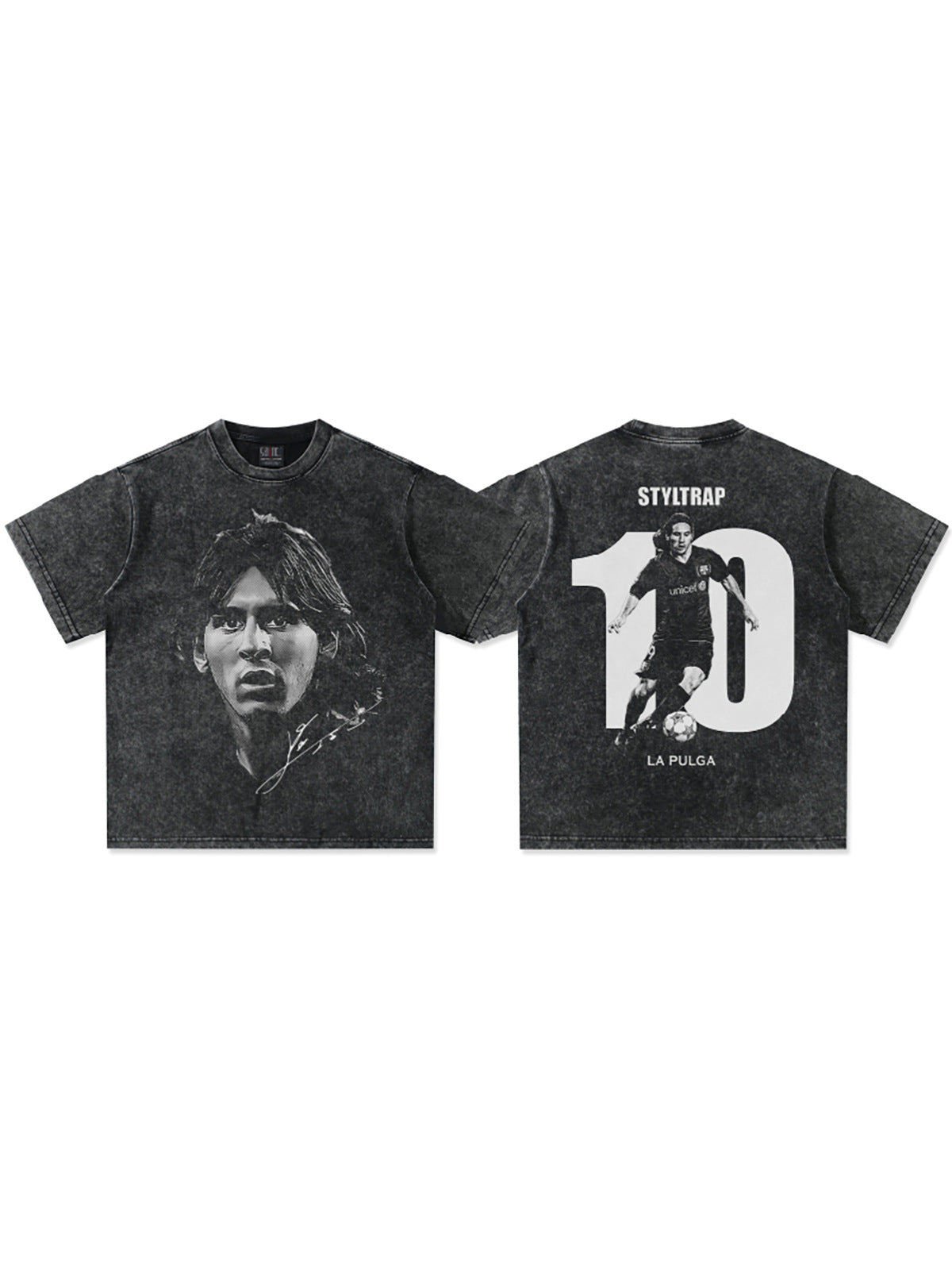 T-shirt en coton imprimé football vintage