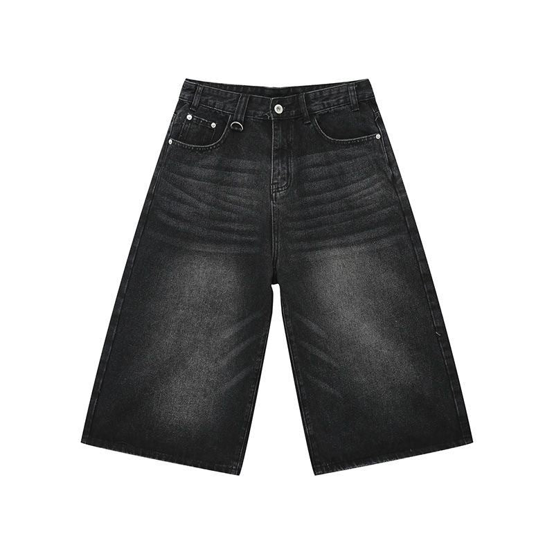 Shorts en jean délavés et usés coupés
