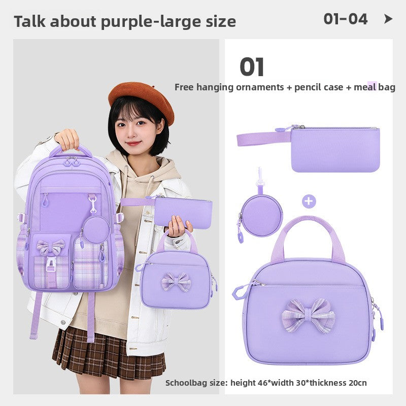 Sac à dos d'école motif nœud papillon