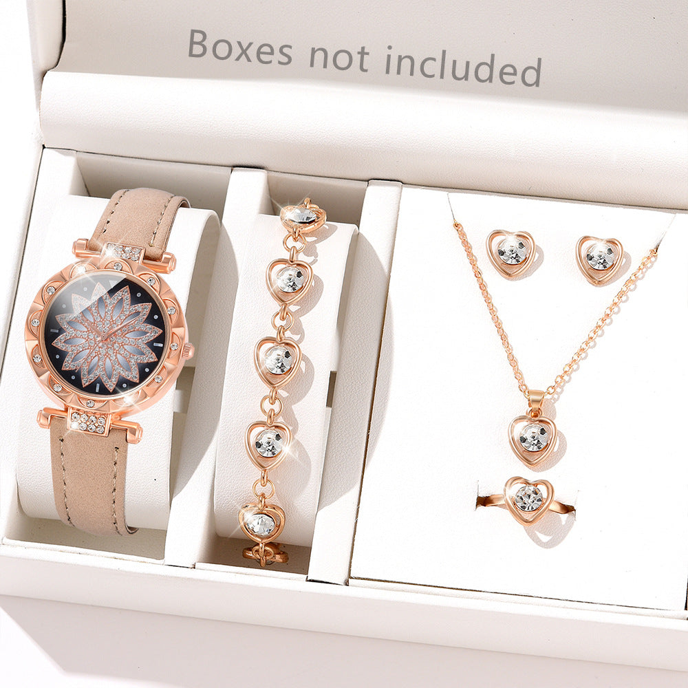 Montre pour femmes à la mode Ensemble Montre-bracelet décontractée à quartz