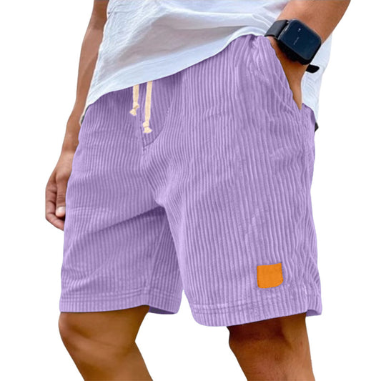 Short décontracté rétro en velours côtelé pour homme