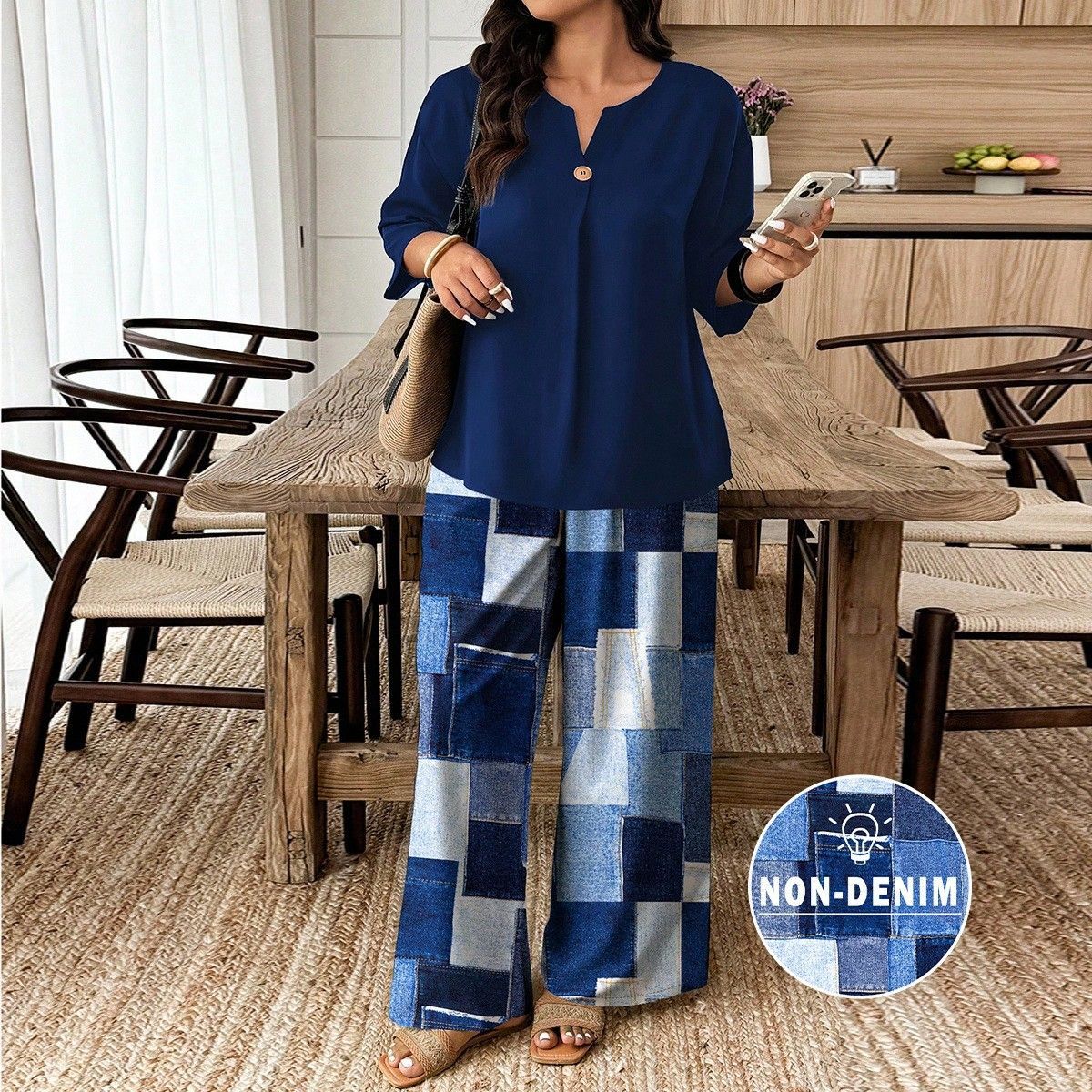 Ensemble chemise et pantalon à imprimé floral