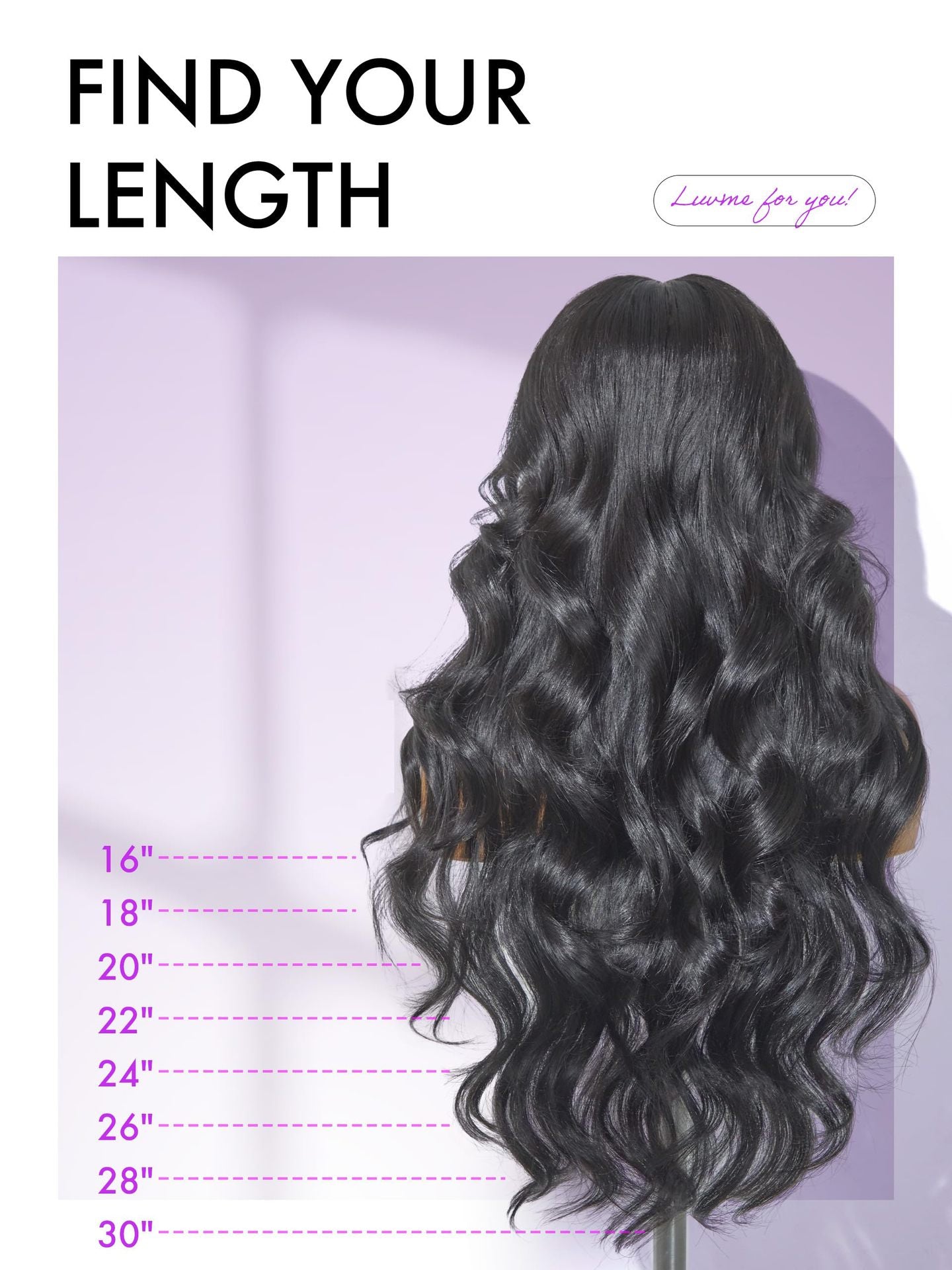 Perruque en cheveux humains à grosses vagues, mi-longue
